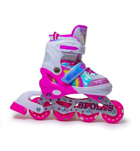 Раздвижные ролики Scale Sports размер 34-37 (светящиеся колеса). Rainbow Pink (1247418241) (1233069)