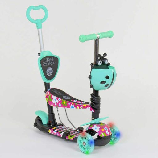 Самокат 5 в 1 Best Scooter PU светящиеся колеса. Multicolor (84219) (1233092)