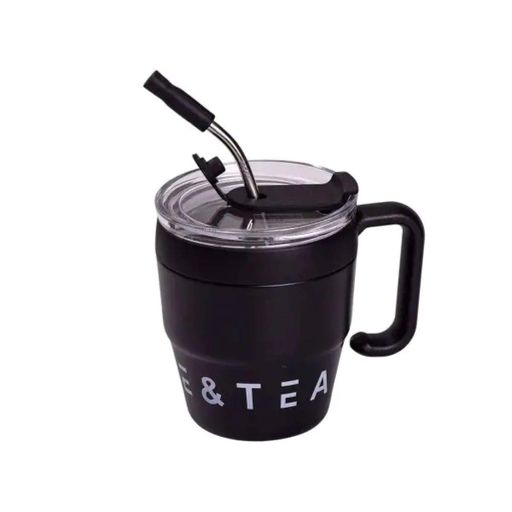 Термокружка Coffee & Tea с трубочкой черная HP-14-23B (1245739)