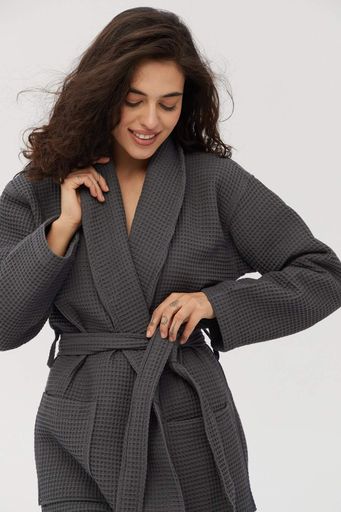 Халат Lotus Home - Waffle antrasit 4XL (1247005)