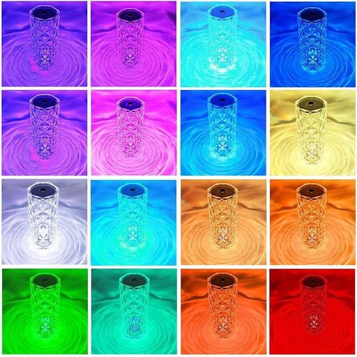 Настільна світлодіодна кристалічна лампа RIAS Rose Diamond RGB з пультом (3_04418) (1247175)
