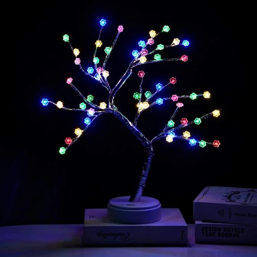 LED настільна лампа у формі дерева з листям XPRO NNG-08 USB + батарейки AA 3шт тёплый свет (44900-NNG-08_322) (1247574)