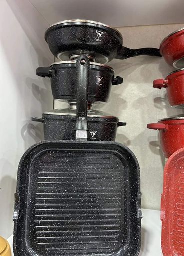 Набір каструль TOP KITCHEN TK-00031 з мармуровим покриттям, 8 предметів TOP KITCHEN TK-00031 чорний (24750-TK-00031_1955) (1247576)