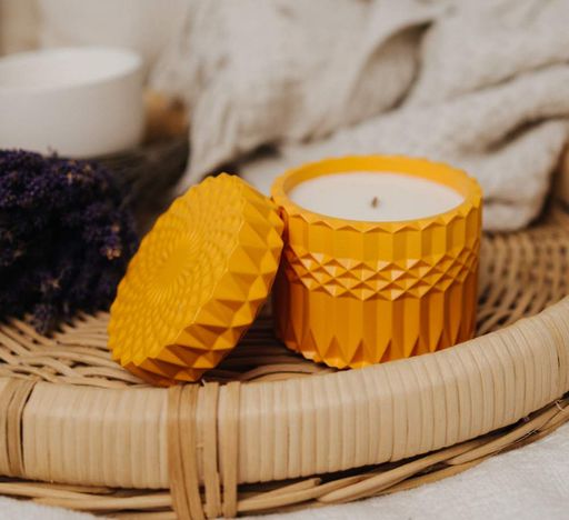 Аромасвічка ROMANTIC TEA SPA YELLOW 100% WOOD WAX 200g 42h Гранд Презент NAC 1081 (1248558)