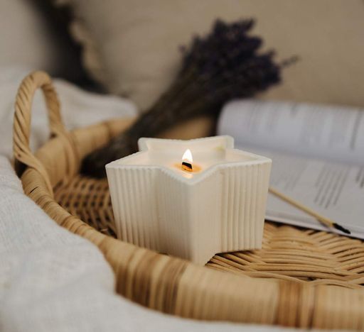 Аромасвічка STAR KAKI BEIGE 100% WOOD WAX 150g 30h Гранд Презент NAC 1079 (1248559)
