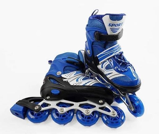 Роликовые коньки 728-S Best Roller колеса PU светящиеся. Blue (размер 29-33) (173862) (1249063)