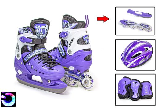 Комплект ролики-коньки с защитой 2in1 Scale Sport. Violet (размер 34-37) 667501443 (1249092)