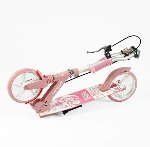 Самокат двухколесный Best Scooter SHARK с ручным тормозом PU колеса. Pink white (147564) (1249185)