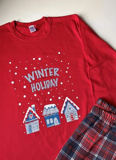 Новорічна тепла жіноча піжама COSY з начосом "Winter Holiday" S(KMW21S) (1249220)