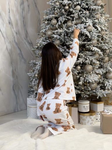 Домашня тепла жіноча піжама COSY Тедді сорочка+штани S (F46PS) (1249247)