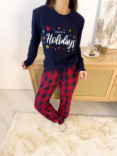 Лонгслів жіночий Happy Holidays COSY синій M (LW21M) (1249293)