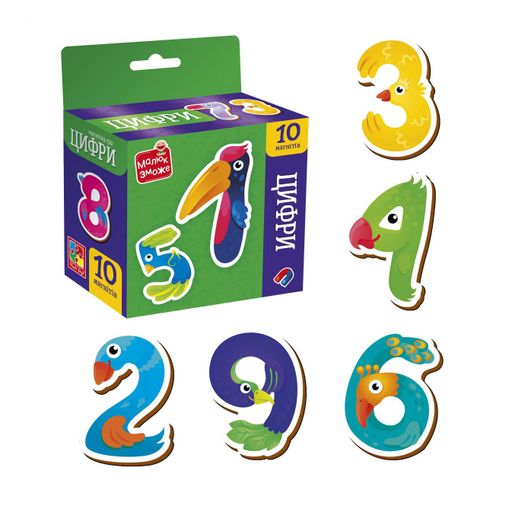 Магнитная игра Vladi Toys Цифри, 10 магнитов, от 3 лет (VT3106-37)