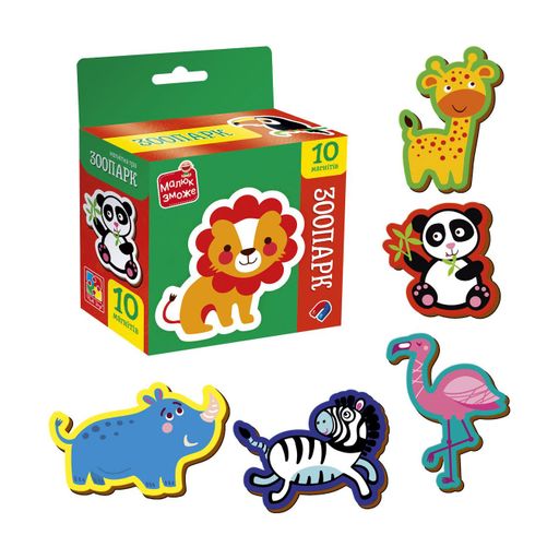Магнитная игра Vladi Toys Зоопарк, 10 магнитов, от 3 лет (VT3106-39)