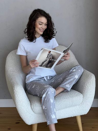 Піжамні штани з бязі COSY Корони S (С211PS) (1249458)