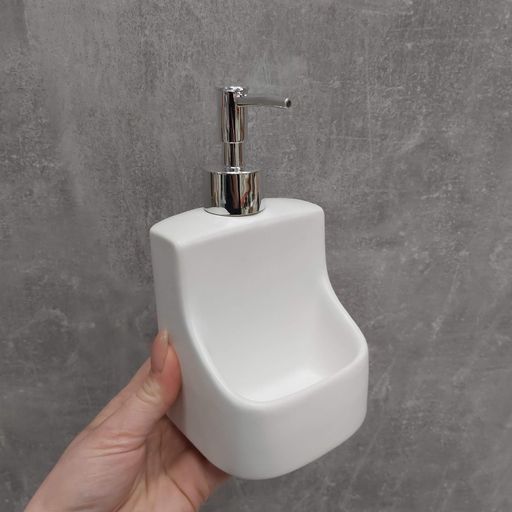 Дозатор для жидкого мыла 400 мл с подставкой для губки BonaDi 851-292 White (1251605)
