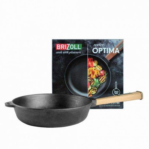 Сковорода Brizoll Optima чавунна з ручкою 24 см (O2460-P) (1255342)