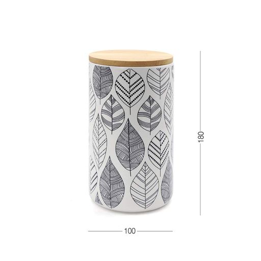 Ємність для зберігання МВМ MY HOME 1100 мл Біла (KP-15 L WHITE/WOOD) (1255463)