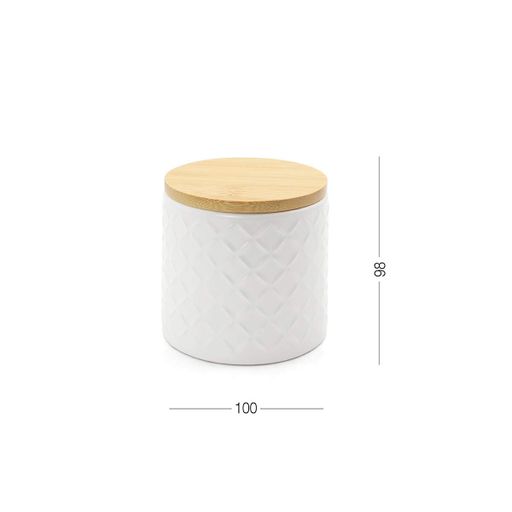 Емкость для хранения МВМ MY HOME 450 мл Белая (KP-18 S WHITE/WOOD) (1255470)