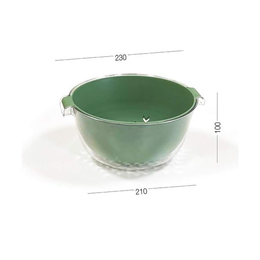 Дуршлаг МВМ MY HOME двухслойный прозрачный с зеленым (KP-56 T/GREEN) (1255632)