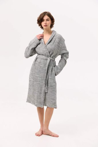 Халат Lotus Home - Anya muslin серый S/M (1257580)