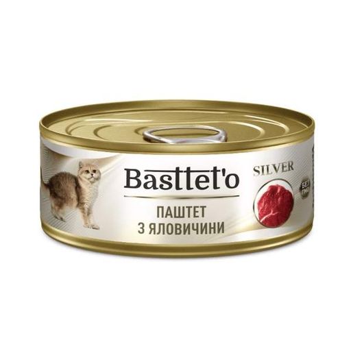 Basttet'o Silver для кошек Паштет из говядины, жб 85 г (1260853)