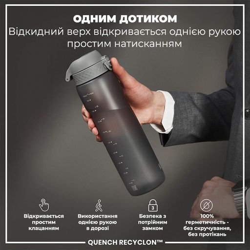 Пляшка для води ION8 BPA Free 1 л Grey (I8RF1000GRY) (1262053)