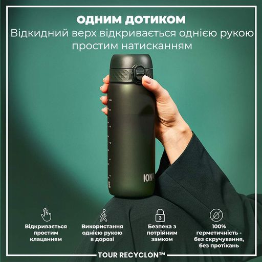 Пляшка для води ION8 BPA Free 0.75 л Dark Green (I8RF750DGRE) (1262073)