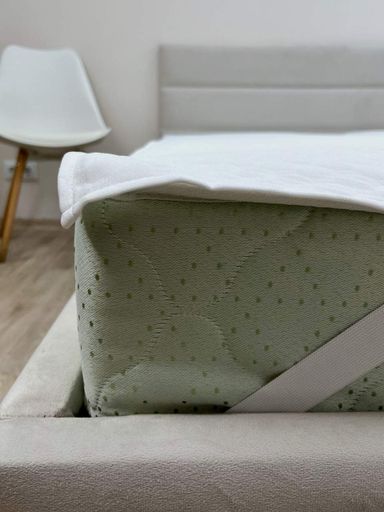 Наматрасник Aqua-stop Ecotton Jaсquard 200х200 см водонепроницаемый жаккардовый с резинкой по углам белый (1263909)