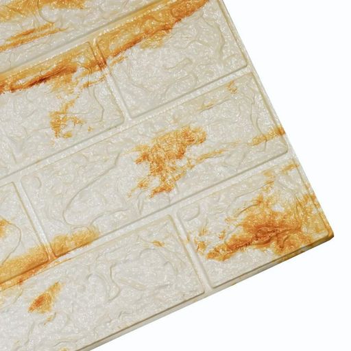 Декоративная 3D панель гибкая стеновая 10 шт., бело-коричневая 70*77 см (1265888)