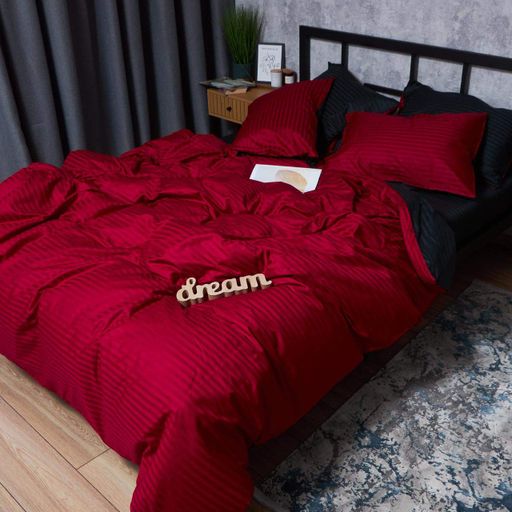 Комплект постільної білизни Moon&Star Satin Stripe Dark Romance наволочки 2х50х70