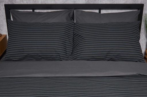 Комплект постільної білизни Moon&Star 2х70х70 Gray Stripe&Black Бязь Gold Люкс
