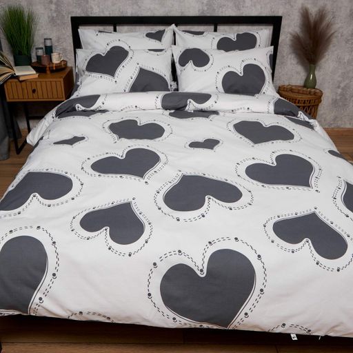 Комплект постільної білизни Moon&Star Бязь Gold Люкс Grey Love 4х70х70