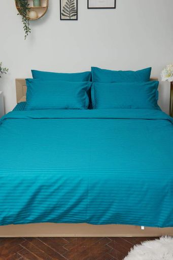 Комплект постільної білизни Moon&Star наволочки 4х50х70 Turkish Blue Satin Stripe