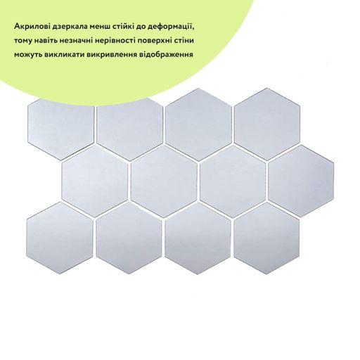 Дзеркальний декор акриловий самоклеючий Sticker Wall 85x95 мм 12 шт Сріблястий (SW-00002512) (1273358)