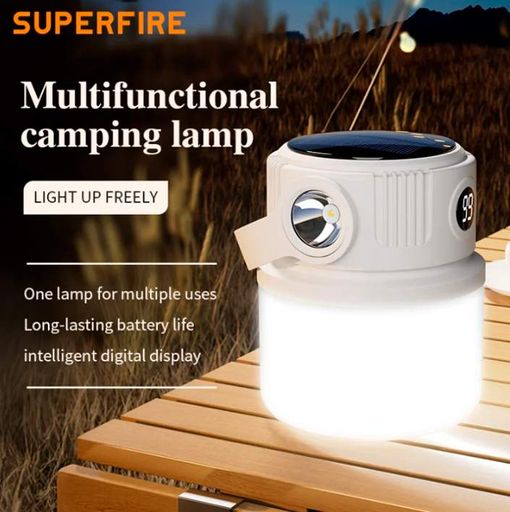 Ліхтар кемпінговий SuperFire Solar T22 300 Lumen IP44 Білий (2507744603) (1273722)