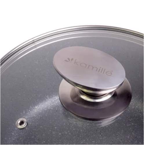 Каструля литий алюміній 4,5л 24*11,5см скляна кришка а/п Granite 4425 KAMILLE (1274265)