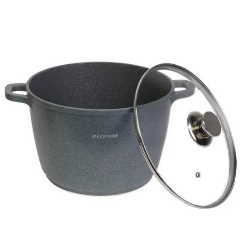 Каструля литий алюміній глибока 6,2л 24*16,5см скляна кришка а/п Granite 4427 KAMILLE (1275855)