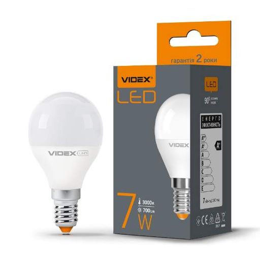 Лампа G45e 7W E14 3000K 220V LED Videx (1275973)