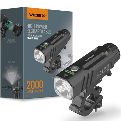 Фара для велосипеда - LED-фонарик VIDEX VLF-BA286 2000Lm с лучом до 225 м, защищенный корпус (1277246)
