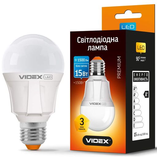 Светодиодная лампа VIDEX PREMIUM A60 15W E27 4100K (VL-A60-15274) (1277458)