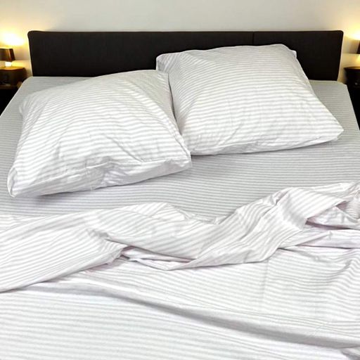 Комплект постельного белья Евро MakSon Elegant White, страйп-сатин, 100% хлопок (012-1200220С) (1277475)