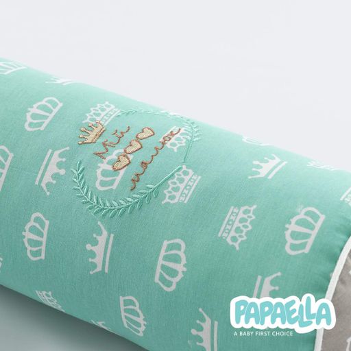 Защитные бортики-валики в детскую кроватку 2 шт ТM PAPAELLA 60х15 см, 120х15 см хлопок корона мята/беж (8-34533*004) (1277643)
