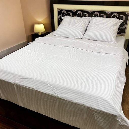 Комплект постельного белья полуторный MakSon Elegant White, страйп-сатин, 100% хлопок (012-1145210С) (1277680)