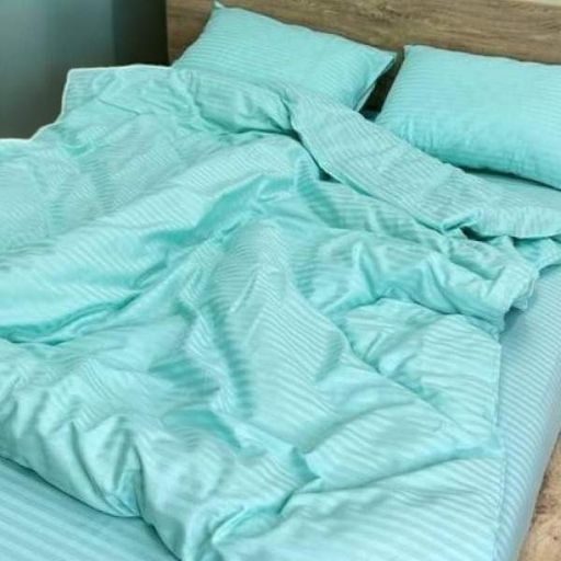 Комплект постельного белья полуторный MakSon Elegant Mint, страйп-сатин, 100% хлопок (015-1145210С) (1277693)