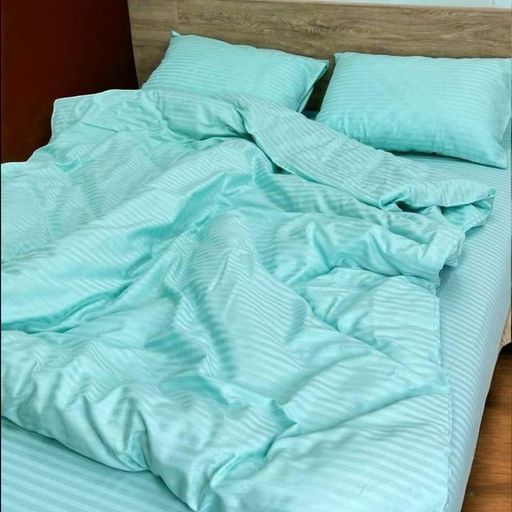 Комплект постельного белья двуспальный MakSon Elegant Mint, страйп-сатин, 100% хлопок (015-1175210С) (1277695)