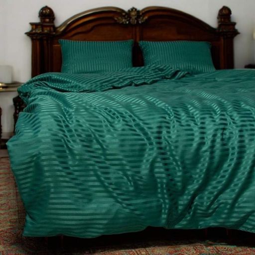 Комплект постельного белья двуспальный MakSon Elegant Emerald, страйп-сатин, 100% хлопок (017-1175210С) (1277703)
