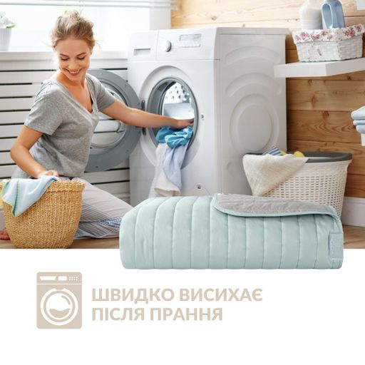 Двостороннє покривало Стиль Люкс IDEIA 240х260 см з антиалергенним волокном, м'ята/св. сірий (8-13500*007) (1277809)