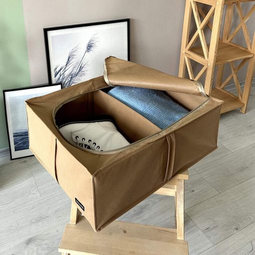 Бокс для хранения вещей и обуви на 2 отделения 50*41*18 см ORGANIZE (бежевый) (1277848)