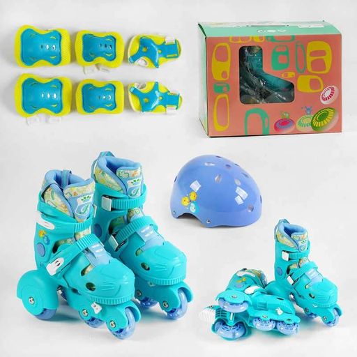Роликові ковзани із захистом Best Roller 26-29 XS PU колеса, що світяться, Blue (141099) (1280140)