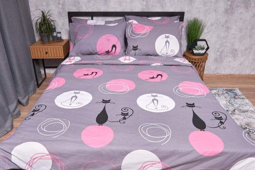 Комплект постельного белья Moon&Star Бязь Gold Люкс Mauve Cats Детский 110х140 наволочки 2х40х60 (1280380)